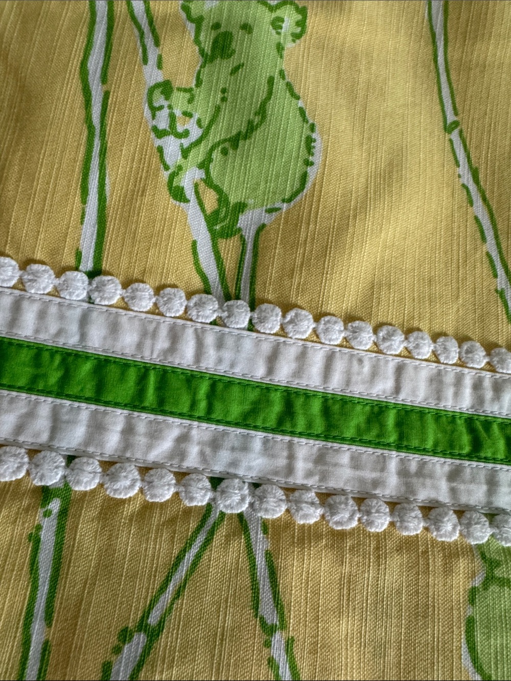 Lilly Pulitzer Yellow Green Koala Print Cotton Skirt - Picture 3 of 8